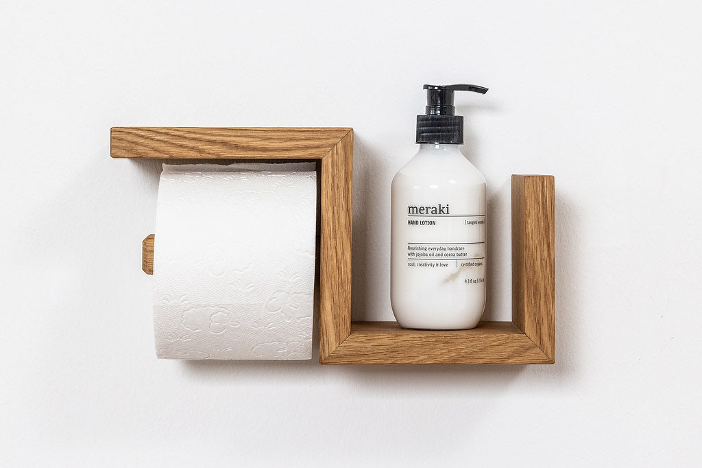 Toilet Paper Holder with Shelf and Storage, LOREINTA Large