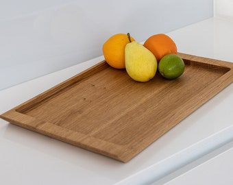 ENNA oak serving tray – wooden tray with Swiss edge, 45 × 30 cm, minimalist & handcrafted