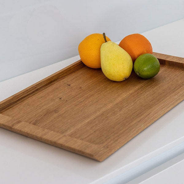 Tray, serving tray, wooden tray ENNA made of oak 45x 30x 2.8 cm with Swiss edge