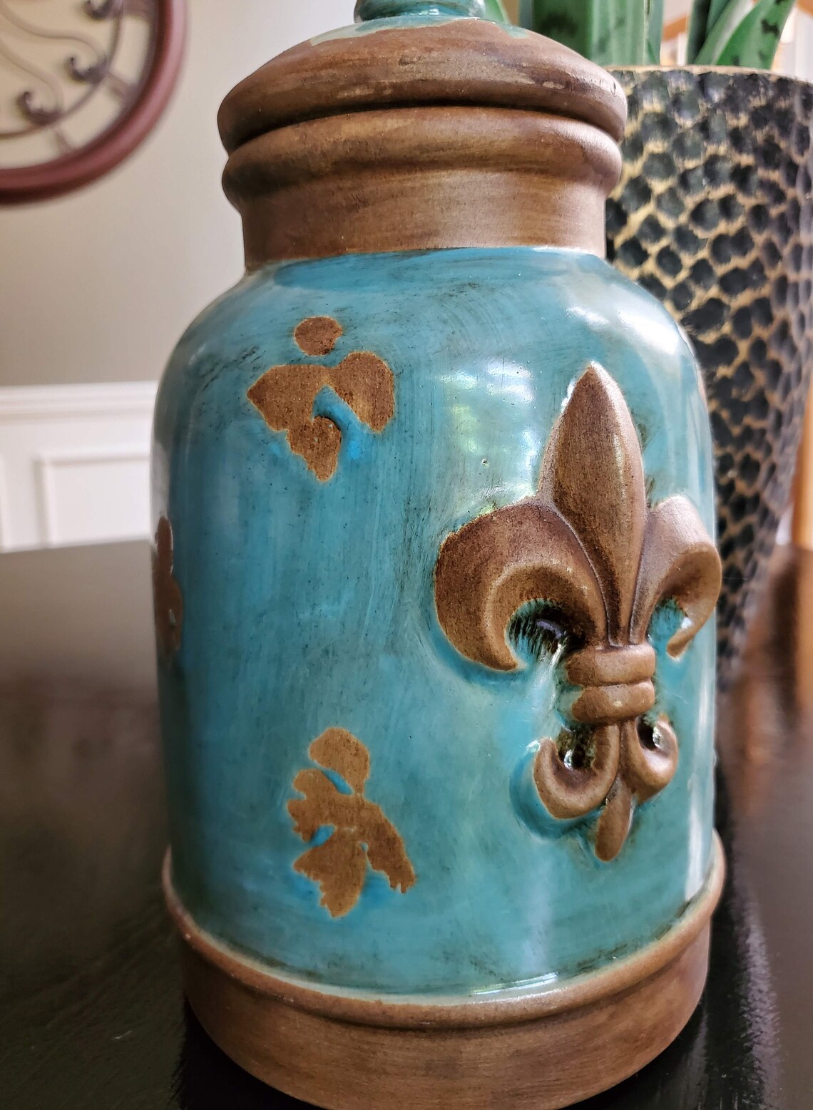 Fleur de Lis Decoración Cerámica Canister Moderna Casa de | Etsy