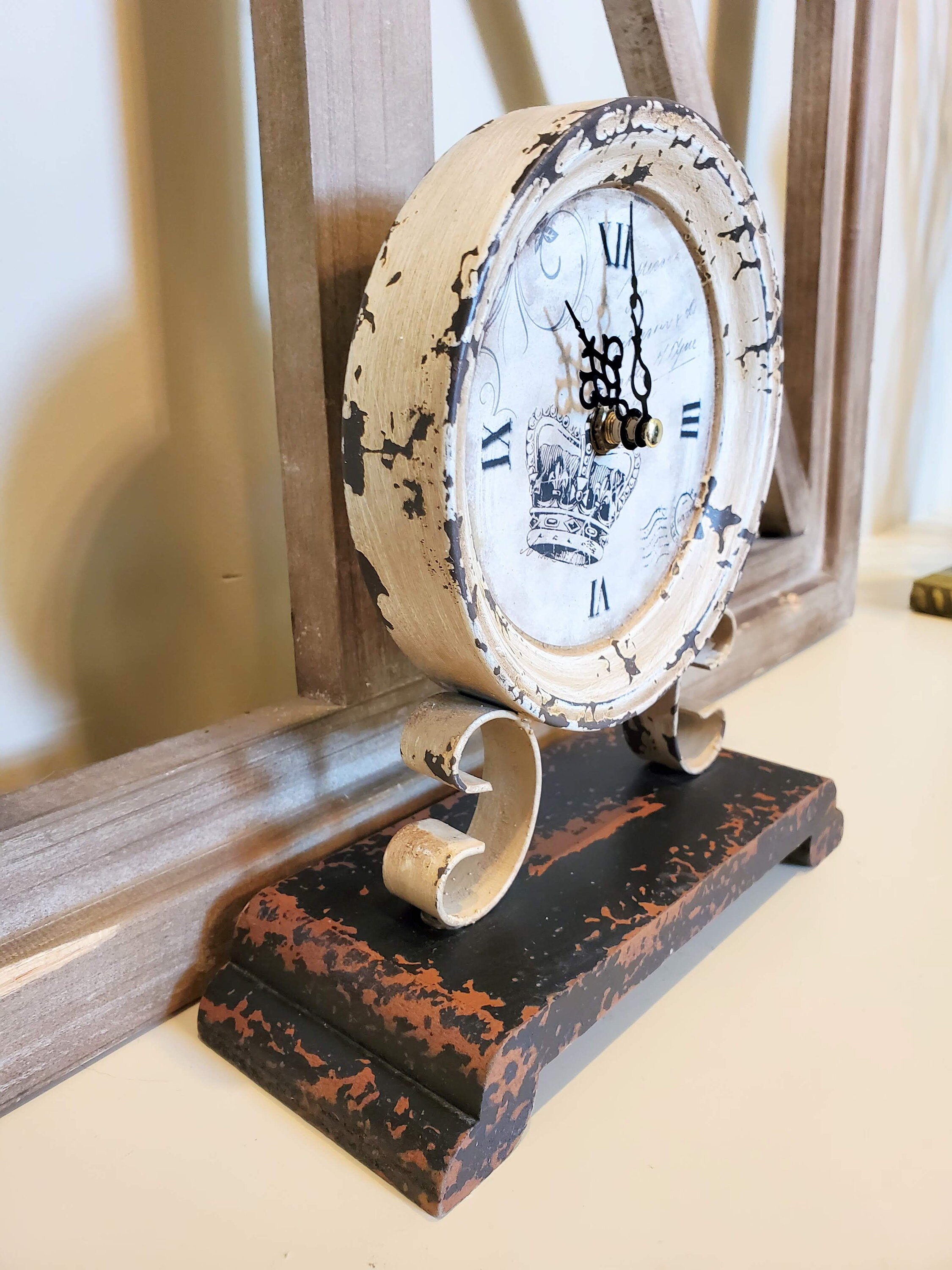 Small Rustic Clock Table Clock Rustic Clock Small Table Clock Etsy