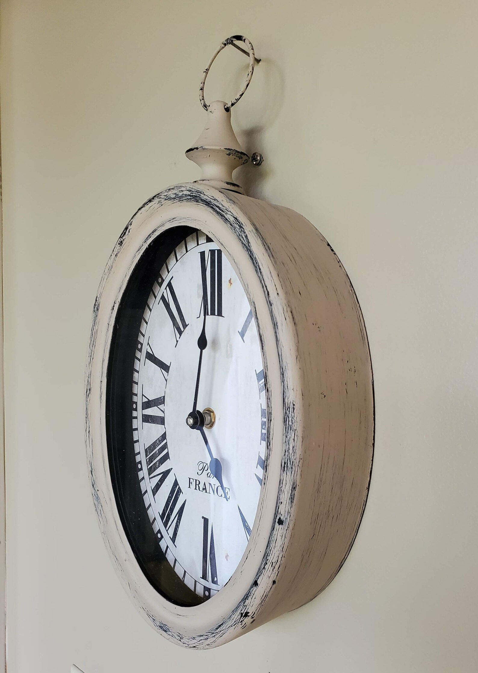Metal Oval Shaped Wall Clock Etsy