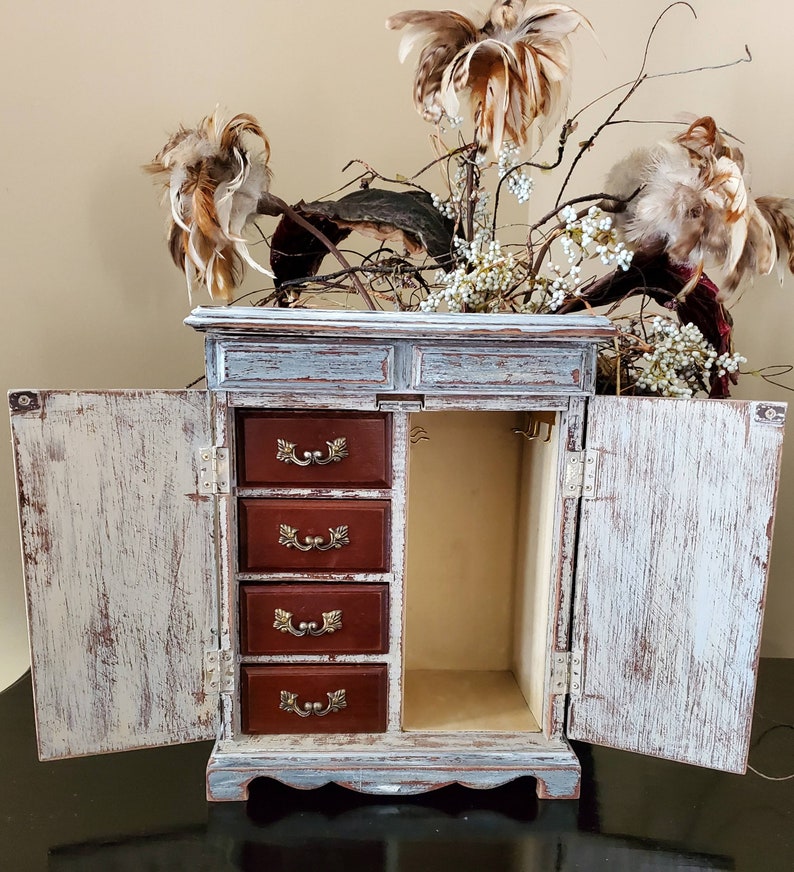 Farmhouse Jewelry Box,Jewelry Box,Farmhouse,Farmhouse Decor,Shabby Chic,Trinket Box,Jewelry Storage,Jewelry Organizer,Vintage Jewelry Box