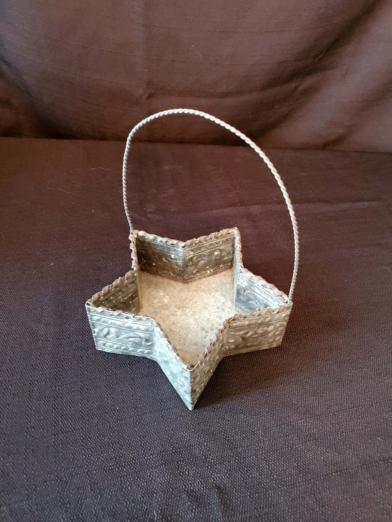 Handmade Star Shaped Decorative Basket Unique Primitive Basket Etsy