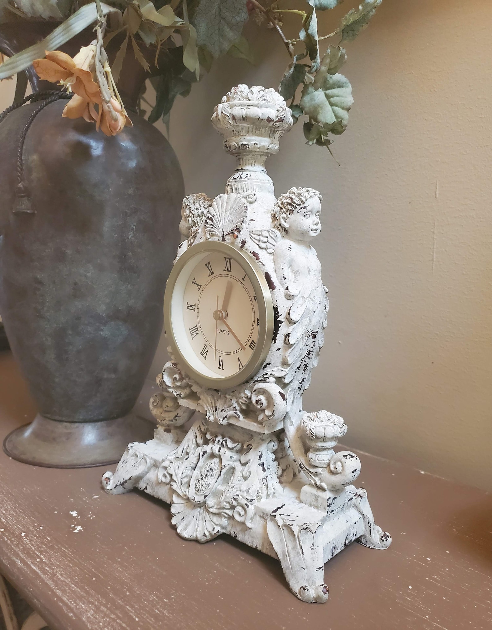 Mantel Clock Archangel Decor Ornate Decoration Etsy