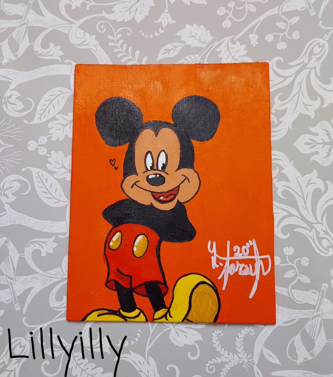 Handmade Mickey Mouse Painting Canvas Etsy