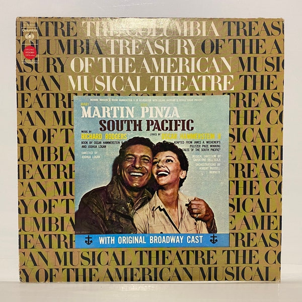 Rodgers & Hammerstein South Pacific Original Broadway Cast Genre Musical Vinyl LP 12” Record Vintage Music Theatre Gifts American Team