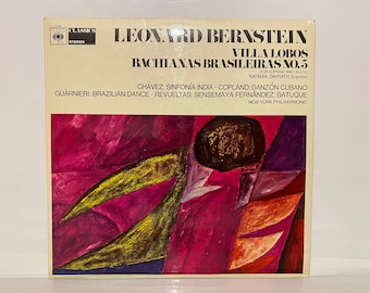 Leonard Bernstein Villa Lobos Bachianas Brasileiras No 5 New York Philharmonic Genre Classical Opera Vinyl LP 12” Record Vintage Music Gifts