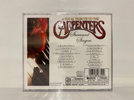 A Vocal Tribute To The Carpenters CD Collection Album Starsound Singers  Genre Pop Gifts Vintage Music