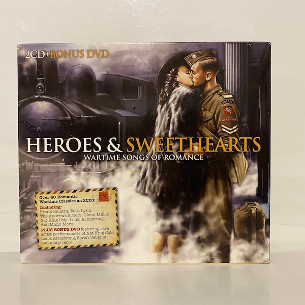 Heroes & Sweethearts CD Collection Box Set Of 3 CDs Album Wartime Songs Of Romance Genre Jazz Pop Stage Screen Gifts Vintage Music