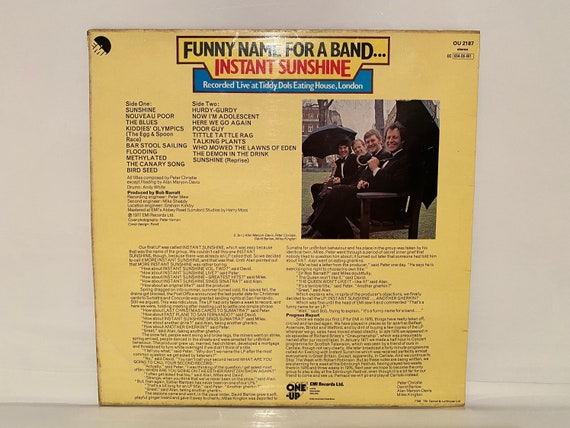 Instant Sunshine Album Funny Name for A Band Genre Pop Comedy - Etsy Instant Sunshine Album Funny Name for A Band Genre Pop Comedy - Etsy