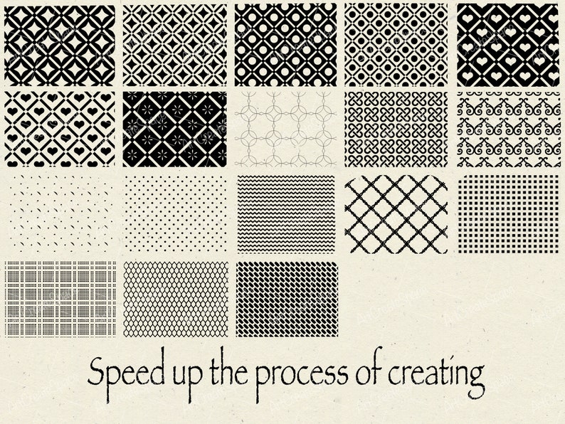 Procreate Pattern Brushes: Texture, Dot, Grid (Digital Download) image 3