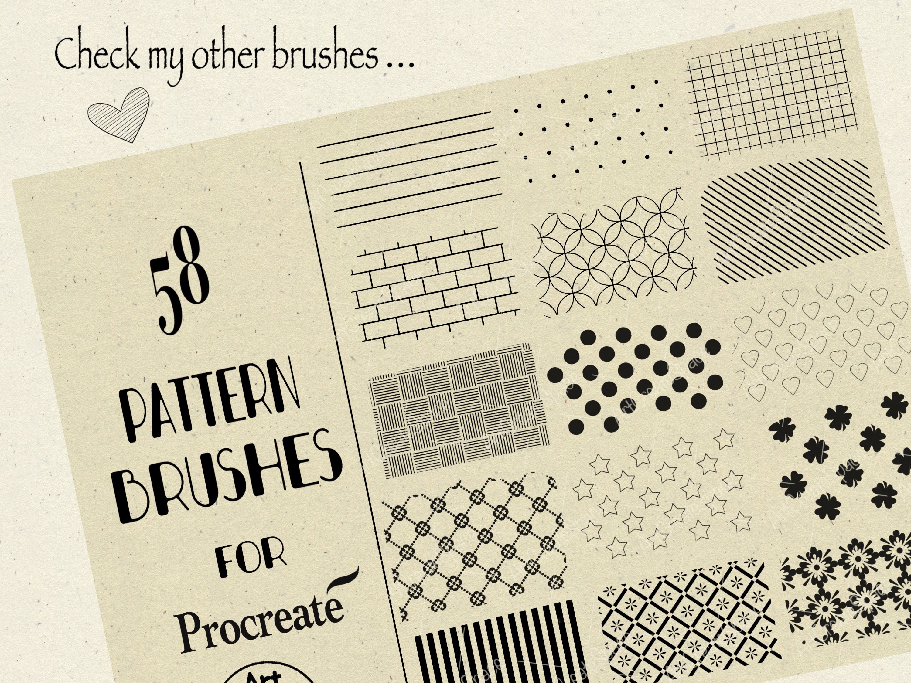 Pattern Brushes Procreate Background Brushes Texture - Etsy Canada