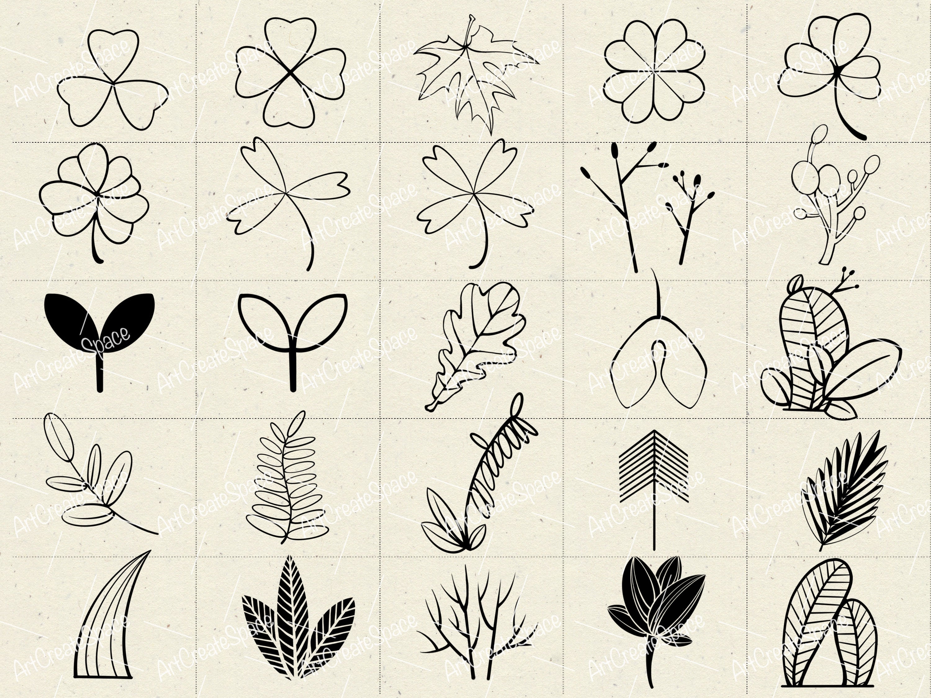 Botanical Procreate Brushes: Flower & Leaf Digital Stamps (commercial ...