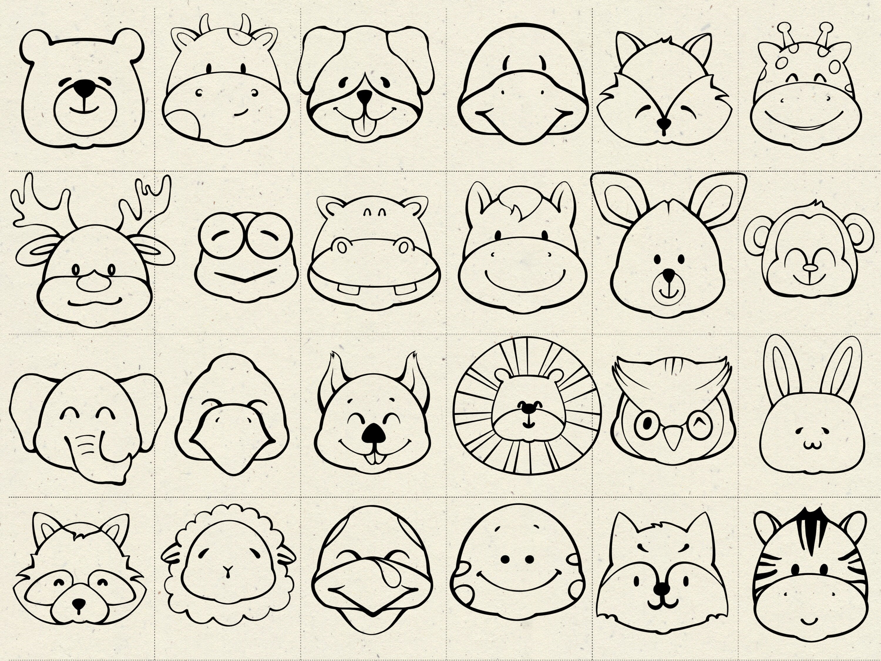 Animal Procreate Stamps, Commercial Use Brushes, Cute Animals PNG, Hand ...
