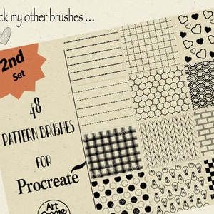 Procreate Pattern Brushes: Texture, Dot, Grid (Digital Download) image 6