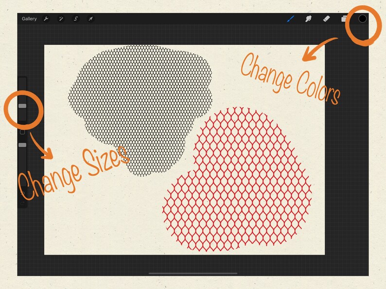 Procreate Pattern Brushes: Texture, Dot, Grid (Digital Download) image 4