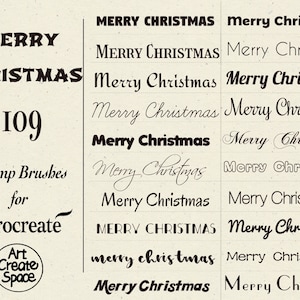 Fontes de Feliz Natal, Pincéis Procreate, Fontes Procreate, Pincéis de Natal, Pincéis de uso comercial, Download digital,Fontes de uso comercial