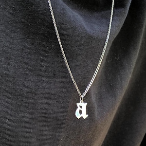 Personalized Sterling Silver Initial Necklace - Minimalist Customized Letter Pendant for Men