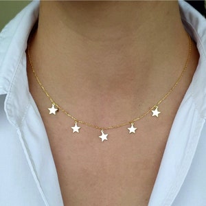 Sterling Silver Star Necklace, Personalized Star Necklace, Minimalist Star Pendant, Customized Star Necklace Gift for Women