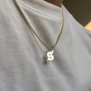 Sterling Silver Initial Necklace Gift for Him, Personalized Jewelry