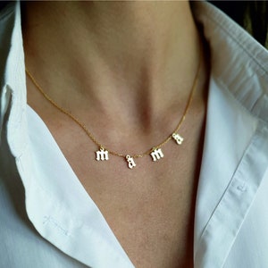 Mama Necklace with Initial, Custom Mom Necklace, Mother&#39;s Day Gift, Mom Gift Jewelry 925k Sterling Silver, Gold plated and Rose Gold Plated