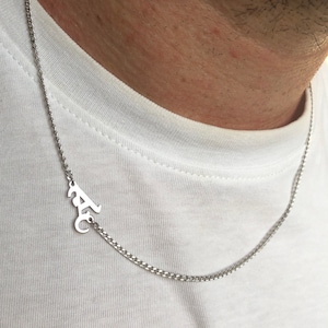 Collier initial personnalisé, collier initial latéral