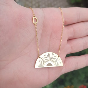 Sterling Silver Sun Necklace, Personalized Sun Necklace, Minimalist Sun Pendant, Customized Sun Necklace Gift for Women