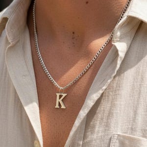 Collar personalizado para hombre con inicial - Collar con letra de regalo personalizada
