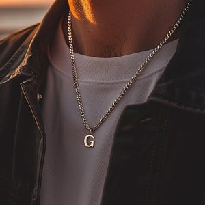 Colgante de collar con letras personalizadas para hombre - Collar con inicial para él