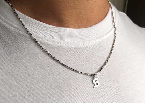 monogram necklace mens