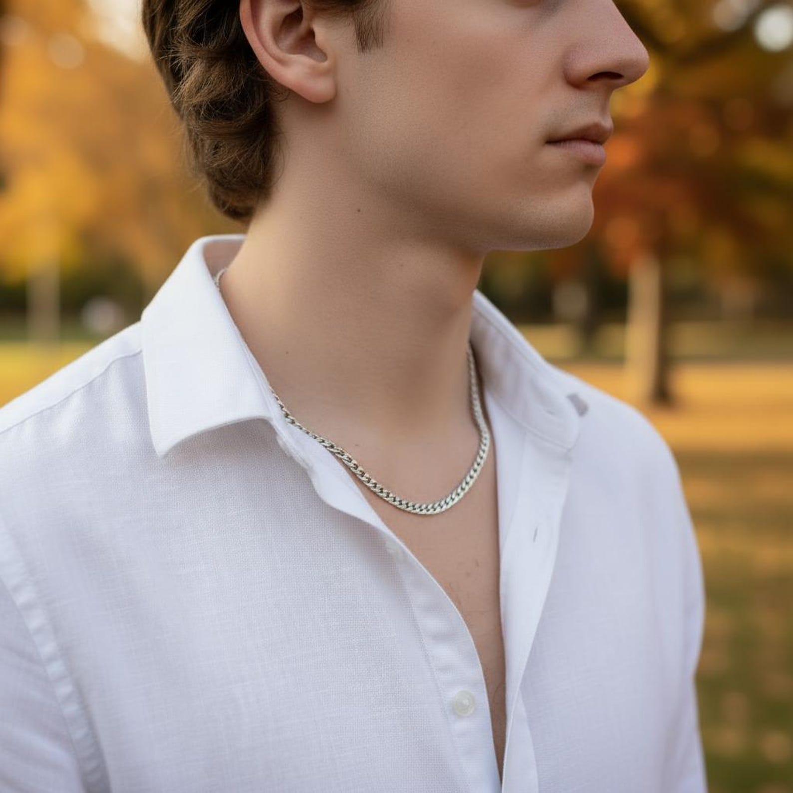 Sterling Silver Curb Chain, Man Necklace Gift - Etsy Canada