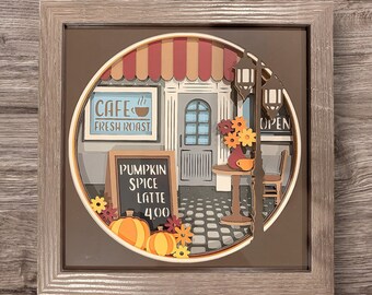 3D Fall Café Scene