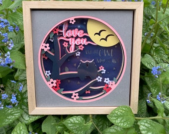 5"x5" With OWL My Heart Shadowbox