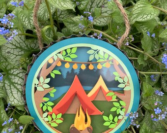 3D Vintage Tent Camping Shadowbox