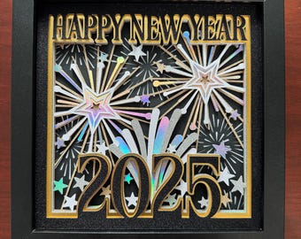 8"x8" Happy New Year 2025 Shadowbox Frame