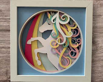 8"x8" Unicorn Shadowbox