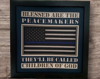 9"x9" Thin Blue Line Flag Shadowbox