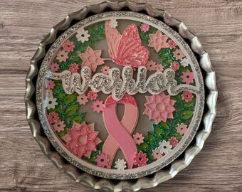 3D Breast Cancer Warrior Magnet
