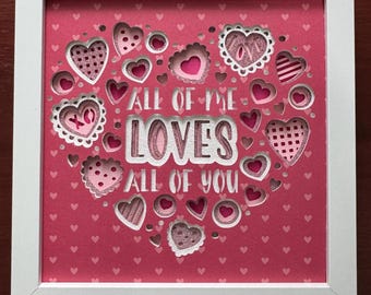 8"x8" Valentines Day Shadowbox Frame