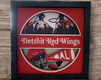 9"x9" Custom Detroit Red Wings Shadowbox