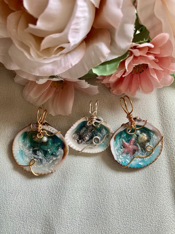 Resina en de conchas collar de playa de España