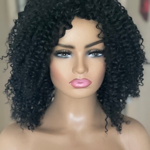 Brazilian Curly  Human Hair  Wigs Black Curly 100% Real Human hair Kinky