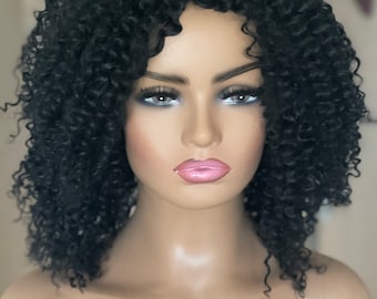 Brazilian Curly  Human Hair  Wigs Black Curly 100% Real Human hair Kinky