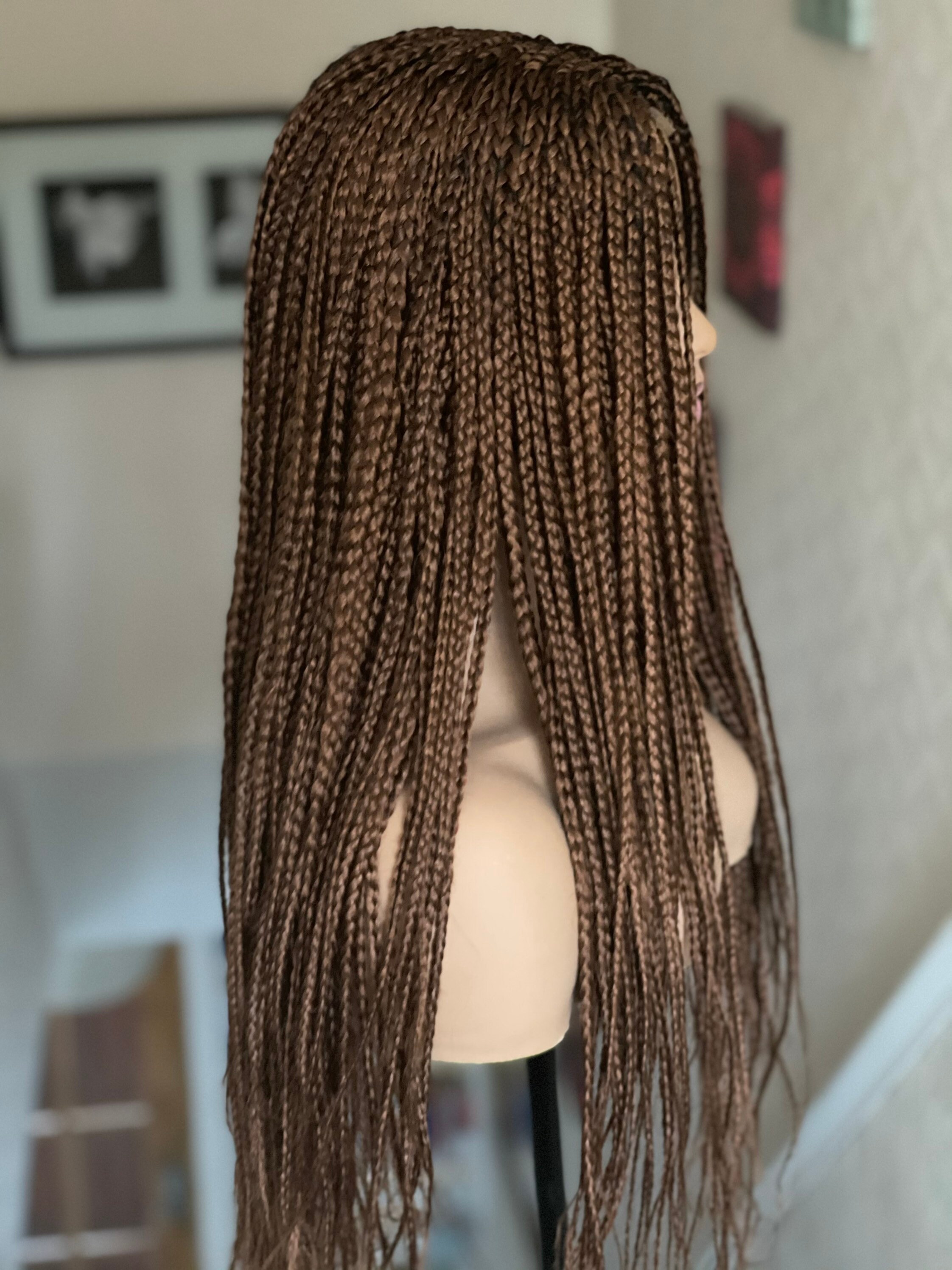 Braided Front Lace Wig Cinnamon Hair Color Wig Cornrows 4x4 - Etsy