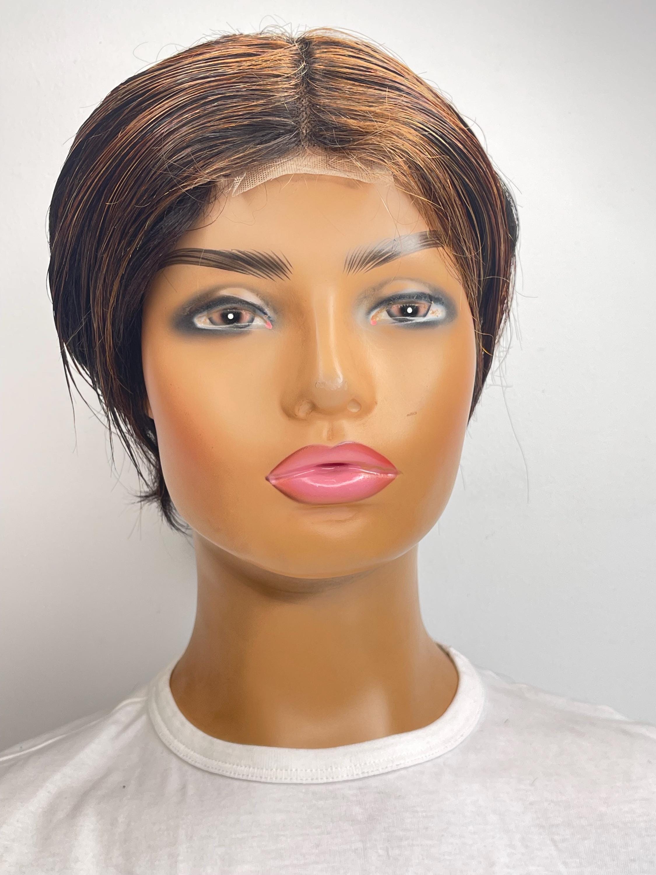 Short Pixie Human Hair Wig Straight Wig  Hairstyle 4x4 Lace Frontal