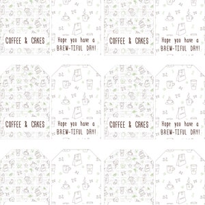 Printable Coffee and Bakery Gift Tags, Doodle Bakery Collection of ...