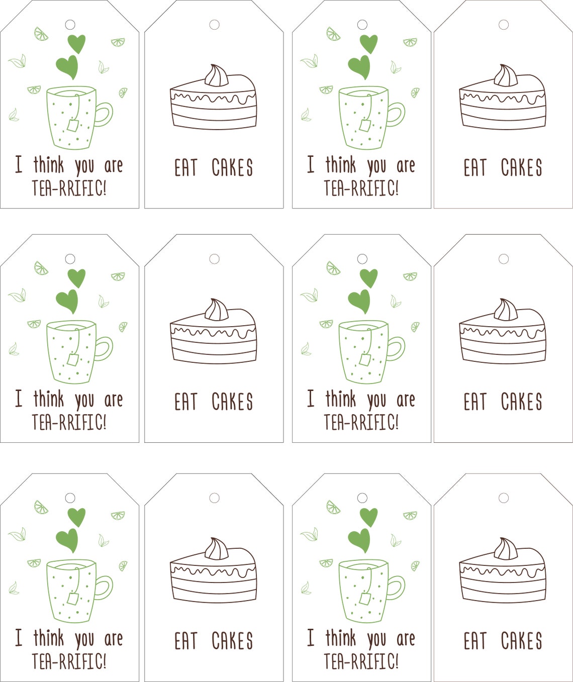 Printable Coffee and Bakery Gift Tags Doodle Bakery - Etsy