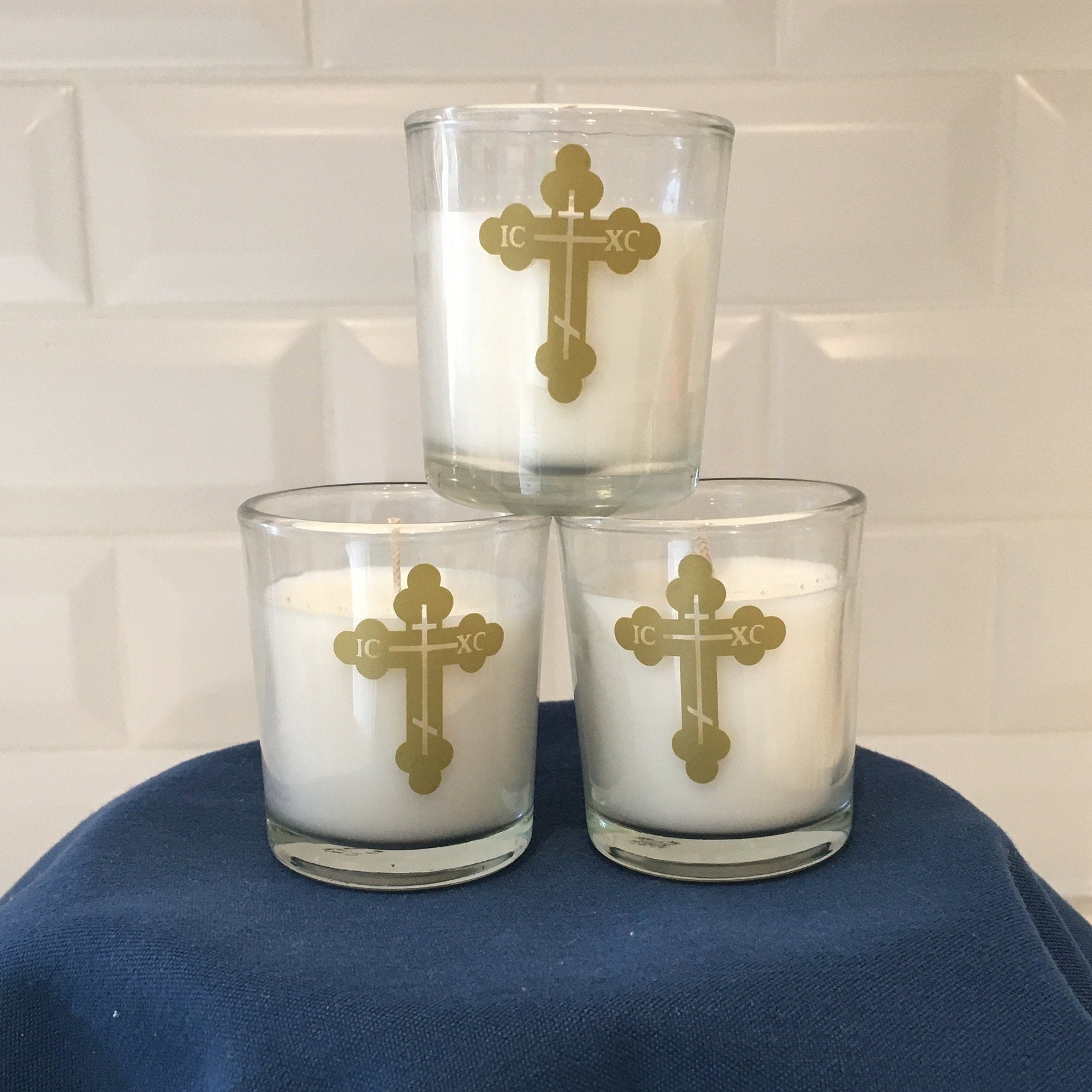 Set of 3 Byzantine or Orthodox Votive Candles Unscented Etsy