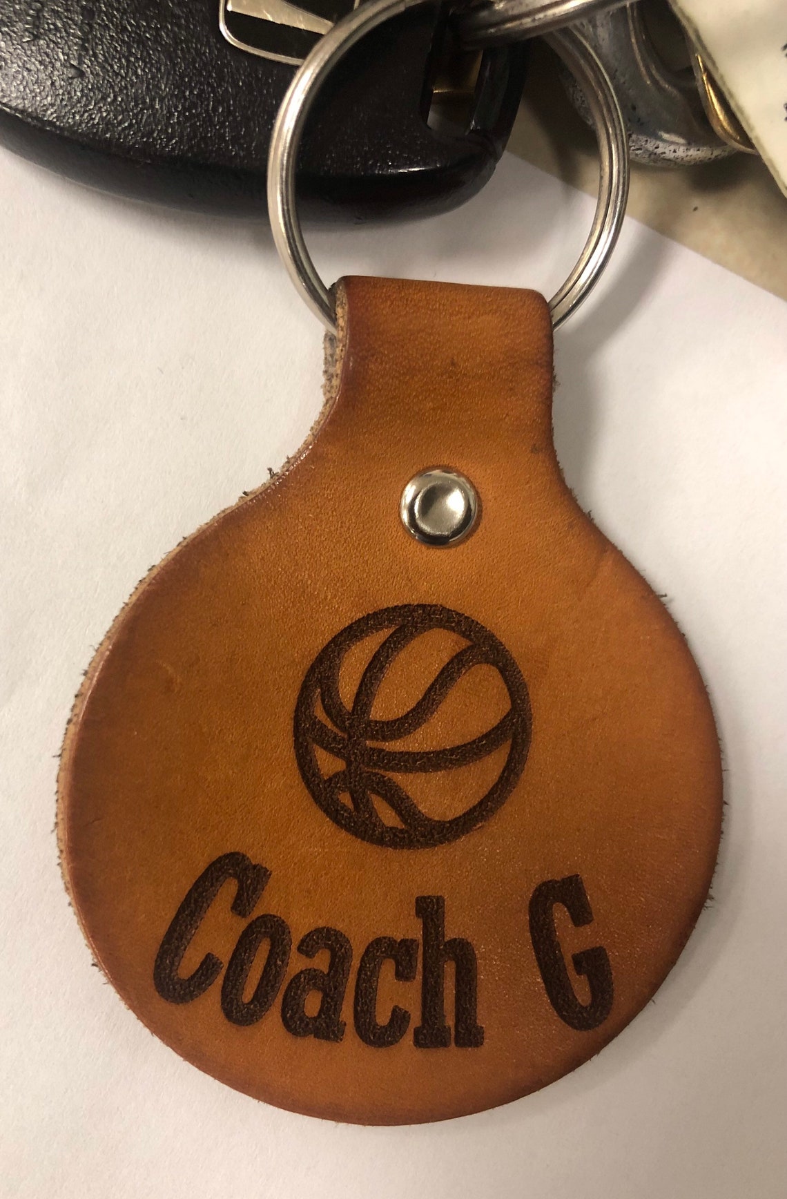 Custom Laser Engraved Leather Keychains Personalized Gifts Etsy Italia
